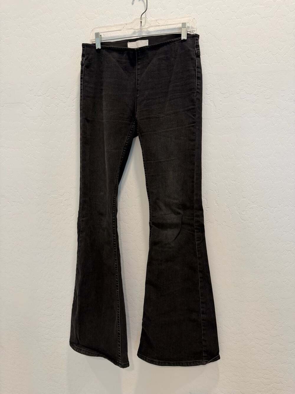 Newbury Kustom Women's Black Pull-On Flare Denim Jeans
